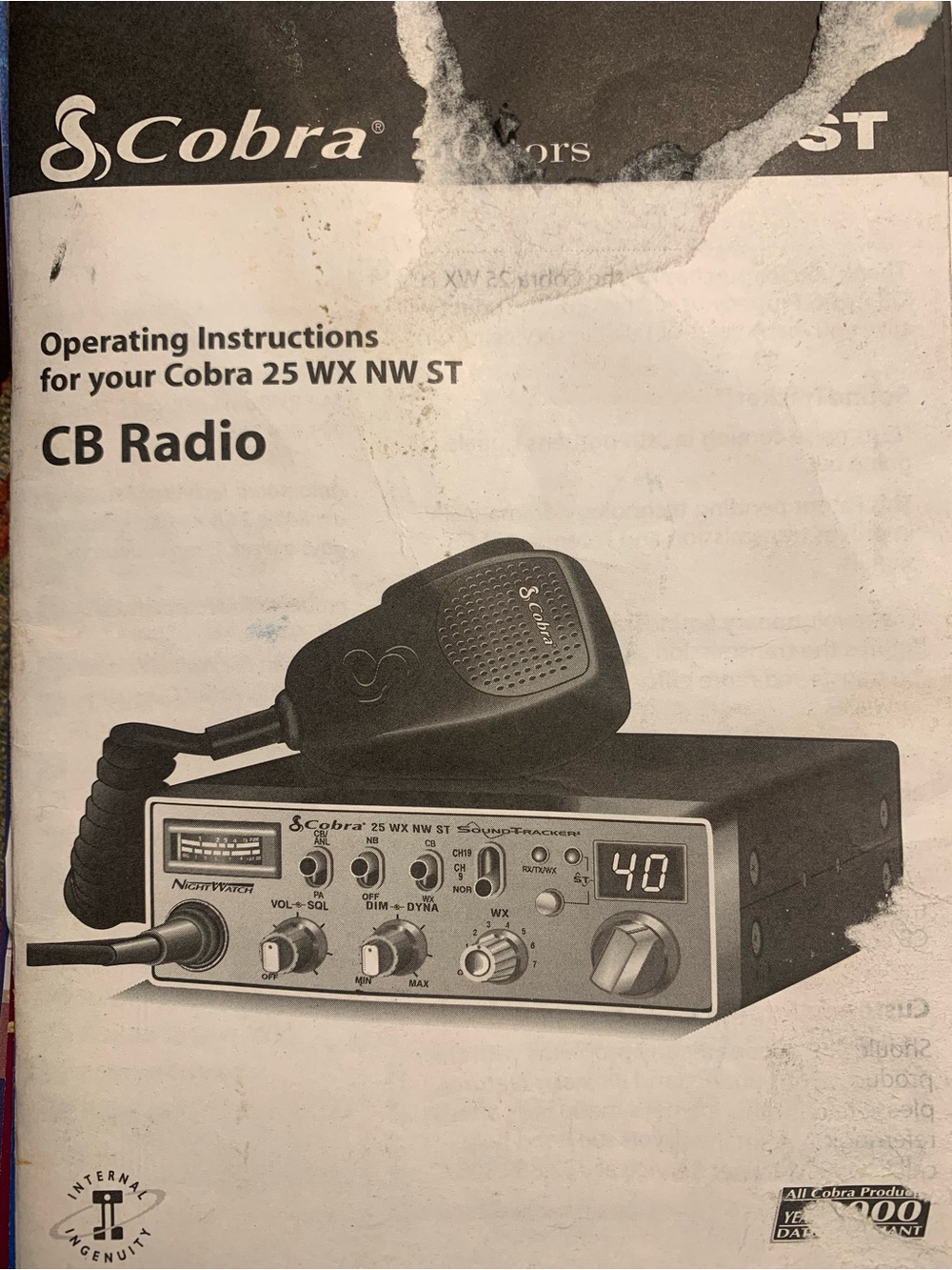 Cobra 25 WX NW ST CB Radio - Black